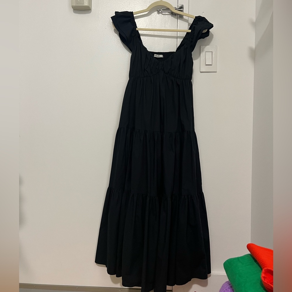 Abercrombie & Fitch Black Tiered Maxi Dress | XS